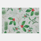 水彩クリスマスパターン  ラッピングペーパーシート (正面2)