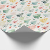 水彩クリスマスパターン ラッピングペーパー (角)