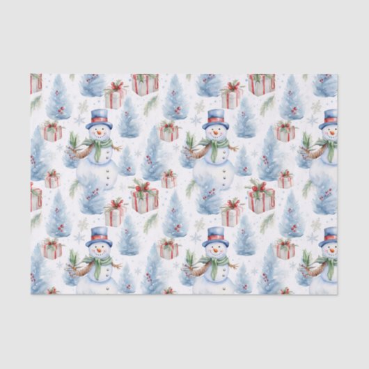 水彩クリスマスパターン 薄葉紙 (正面)