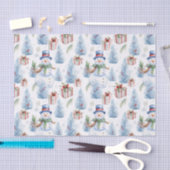 水彩クリスマスパターン 薄葉紙 (クラフト)