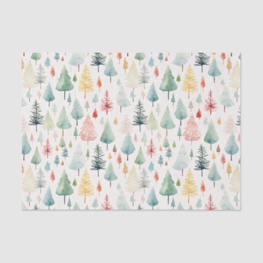 水彩クリスマスパターン 薄葉紙 (正面)