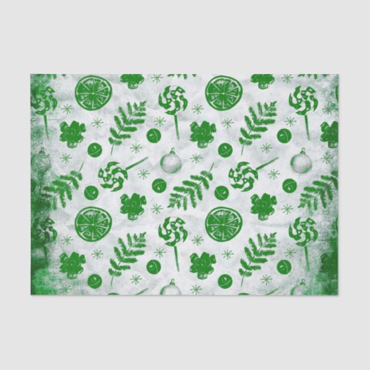 水彩クリスマスパターン 薄葉紙 (正面)