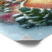 水彩クリスマスパークシーン ポスター (角)