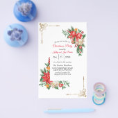 水彩クリスマスパーティの招待状 チラシ (シングル)