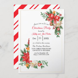 水彩クリスマスパーティの招待状 招待状