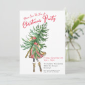 水彩クリスマスパーティの招待状 招待状 (スタンド正面)