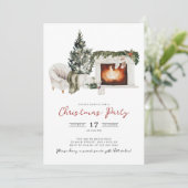 水彩クリスマスパーティの招待状 招待状 (スタンド正面)