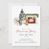 水彩クリスマスパーティの招待状 招待状 (正面)