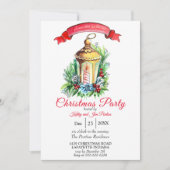 水彩クリスマスパーティの招待状 招待状 (正面)