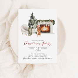 水彩クリスマスパーティの招待状 招待状