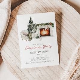 水彩クリスマスパーティの招待状 招待状