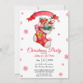 水彩クリスマスパーティの招待状 招待状 (正面)