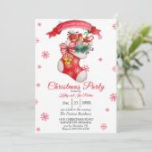 水彩クリスマスパーティの招待状 招待状 (スタンド正面)