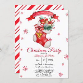 水彩クリスマスパーティの招待状 招待状