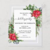 水彩クリスマスパーティー花飾りポインセチア チラシ (正面)