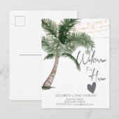 水彩クリスマスパームとハートのご案内 案内ポストカード (正面/裏面)