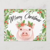 水彩クリスマスピグポストカード シーズンポストカード (正面)