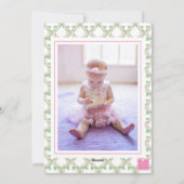 水彩クリスマスピンクグリーンボウガーランド写真 シーズンカード (裏面)