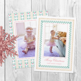 水彩クリスマスピンク大千年記念撮影 シーズンカード