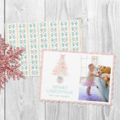 水彩クリスマスピンク大千年記念撮影 シーズンカード