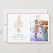水彩クリスマスピンク大千年記念撮影 シーズンカード (正面)