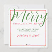 水彩クリスマスファッションショッピングガール シーズンカード (裏面)