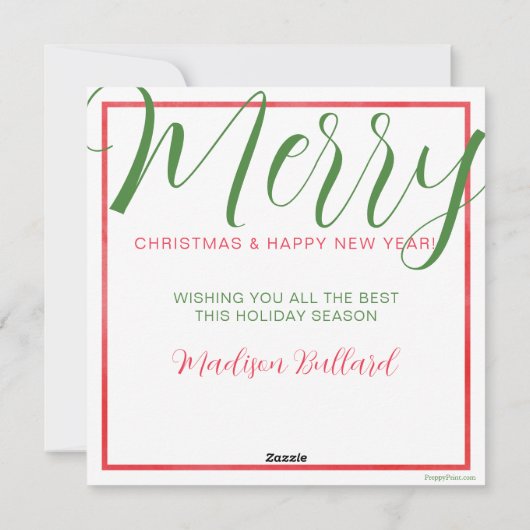 水彩クリスマスファッションショッピングガール シーズンカード (裏面)