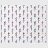 水彩クリスマスファッション女の子とプレゼント ラッピングペーパー (フラット)