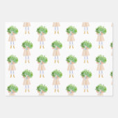 水彩クリスマスファッション女子 ラッピングペーパーシート (正面2)