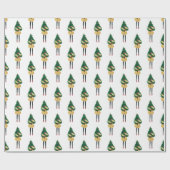 水彩クリスマスファッション少女 ラッピングペーパー (フラット)