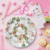 水彩クリスマスファミリー名 ペーパープレート (パーティー)