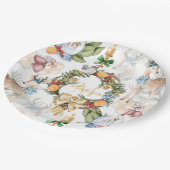 水彩クリスマスファミリー名 ペーパープレート (アングル)