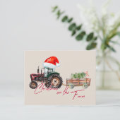 水彩クリスマスファーム動物 シーズンポストカード (スタンド正面)