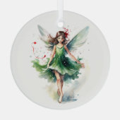 水彩クリスマスフェアリー ガラスオーナメント (裏面)