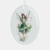 水彩クリスマスフェアリー ガラスオーナメント (正面左)