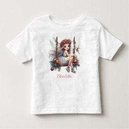 水彩クリスマスフェアリー トドラーTシャツ