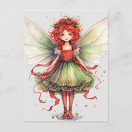 水彩クリスマスフェアリー ポストカード