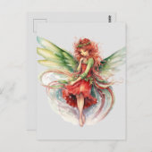水彩クリスマスフェアリー ポストカード (正面/裏面)