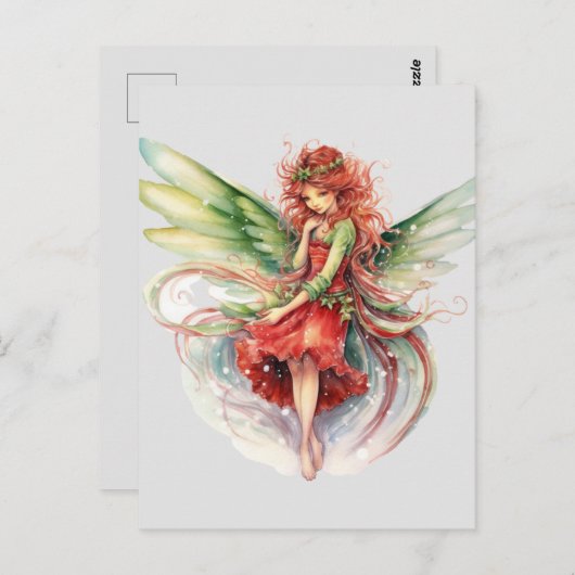 水彩クリスマスフェアリー ポストカード (正面/裏面)