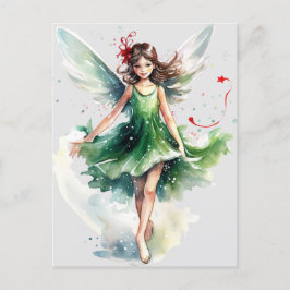 水彩クリスマスフェアリー ポストカード