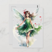 水彩クリスマスフェアリー ポストカード (正面/裏面)