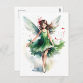 水彩クリスマスフェアリー ポストカード (正面/裏面)