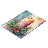 水彩クリスマスフェスティバルキャンドルイラストレーション ノートブック (左側)