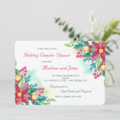 水彩クリスマスフラワーシャワー招待状 招待状 (スタンド正面)