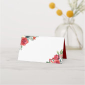 水彩クリスマスフラワー&パインコーン結婚ズ プレイスカード (正面)