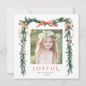 水彩クリスマスフレームフォトスクエア シーズンカード (正面)