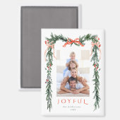 水彩クリスマスフレームフォトホリデー マグネット (正面/裏面)