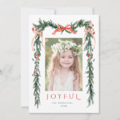 水彩クリスマスフレームフォト シーズンカード (正面)