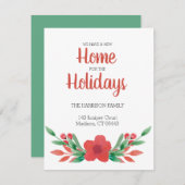 水彩クリスマスフローラの動き シーズンカード (正面/裏面)