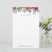 水彩クリスマスフローラガーランドパーソナライズされた 便箋 (スタンド正面)